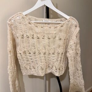 Storia Cream Knit Cropped Sweater